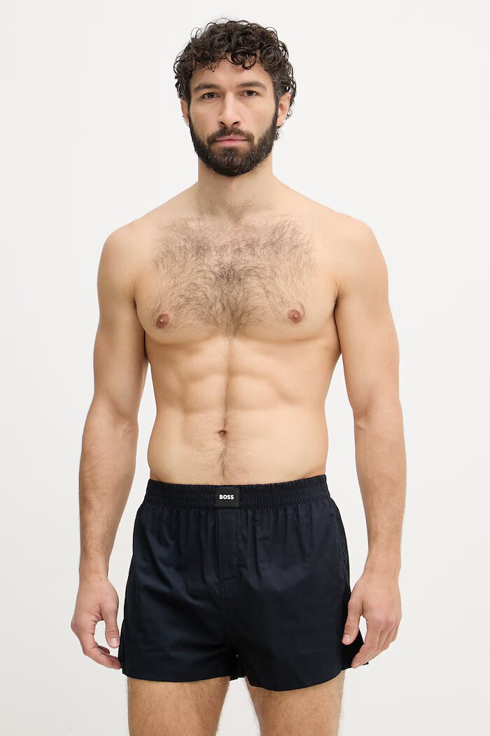 BOSS свободни боксерки мъжки от памук 2P Boxer S. CW Peach 2 броя сини 50515464