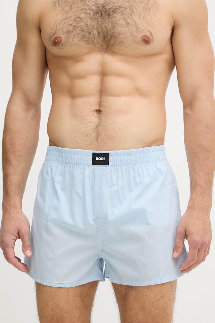 BOSS свободни боксерки мъжки от памук 2P Boxer S. CW Peach 2 броя сини 50515464