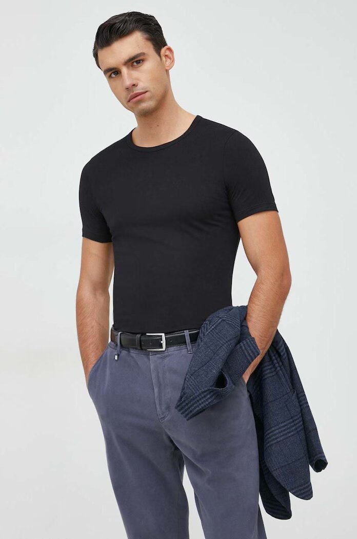 BOSS Тениска (2 броя) TShirtRN 2P Modern в черно с изчистен дизайн 50475276
