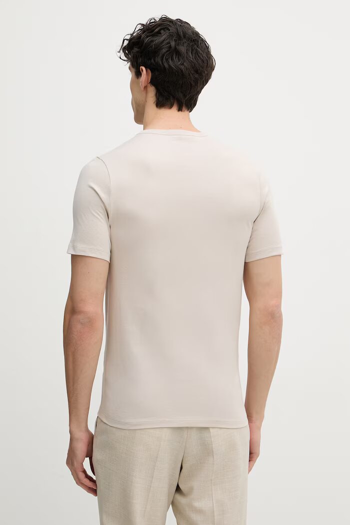BOSS тениска мъжка от памук TShirtRN 3P Classic 3 броя бежова 50532468