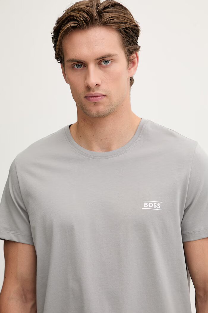BOSS тениска мъжка от памук TShirtRN сива 50565324