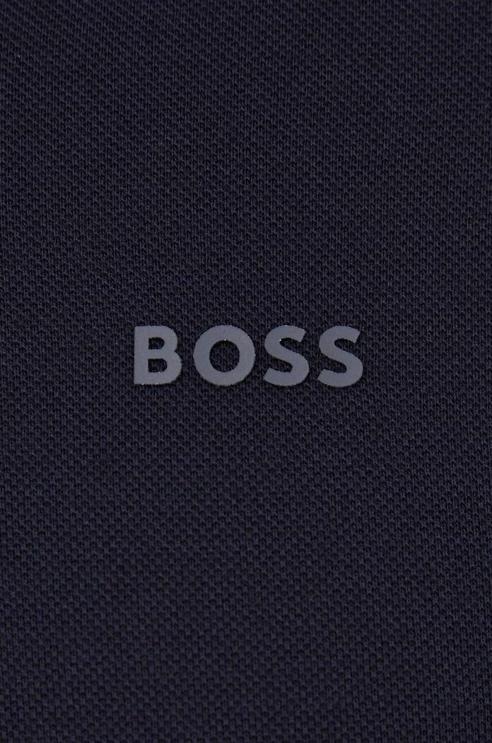 BOSS тениска с яка мъжка от памук Parlay 147 тъмносиня 50467113