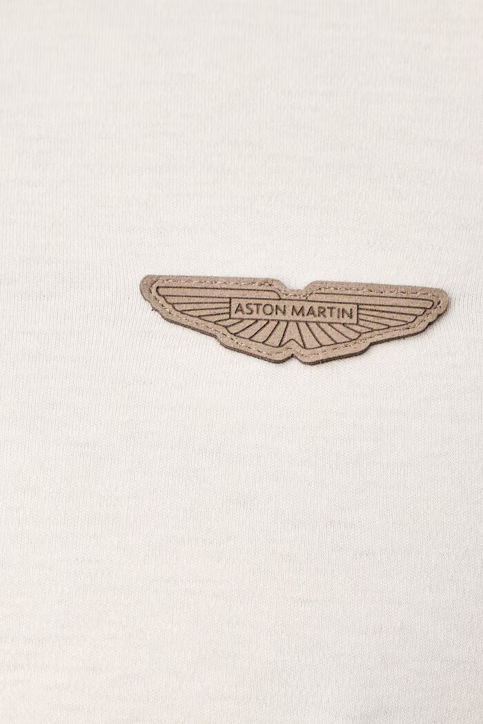 BOSS тениска с яка мъжка от памук x Aston Martin бяла 50575003