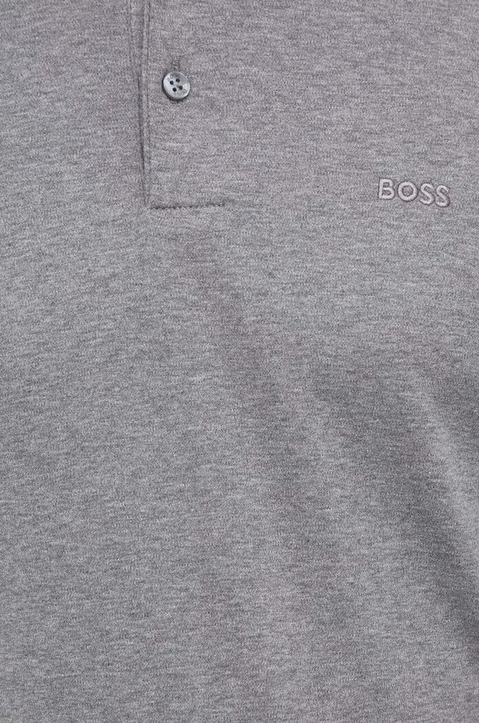 BOSS тениска тип пулове с яка мъжка от памук Pado 30 сива 50468392