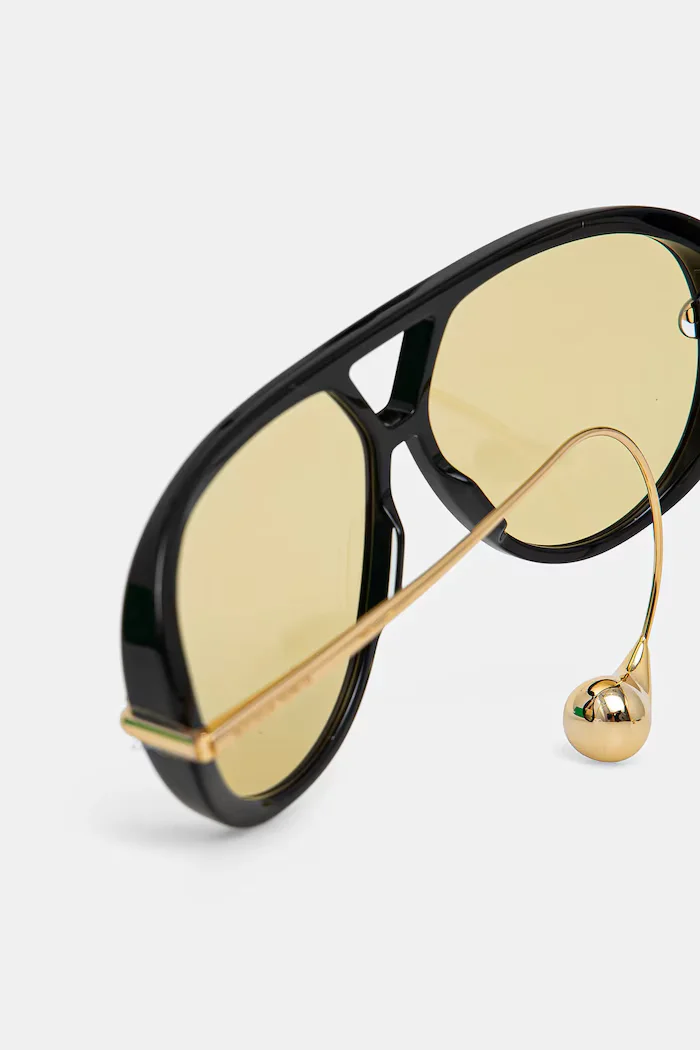 Bottega Veneta авиаторски слънчеви очила дамски черни BV1273S