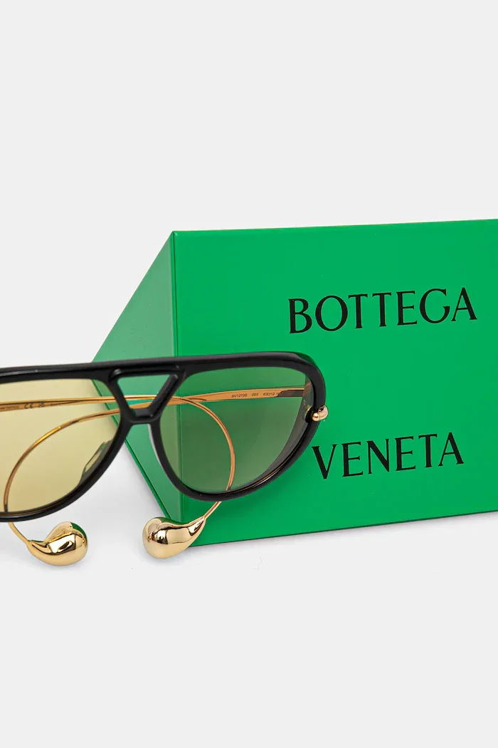 Bottega Veneta авиаторски слънчеви очила дамски черни BV1273S