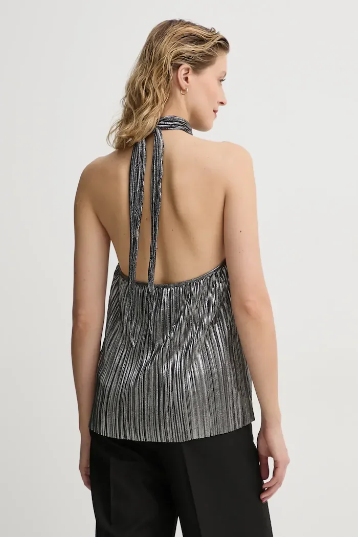 Bruuns Bazaar Блуза Groundberry Duro top в сребристо с изчистен дизайн BBW3706
