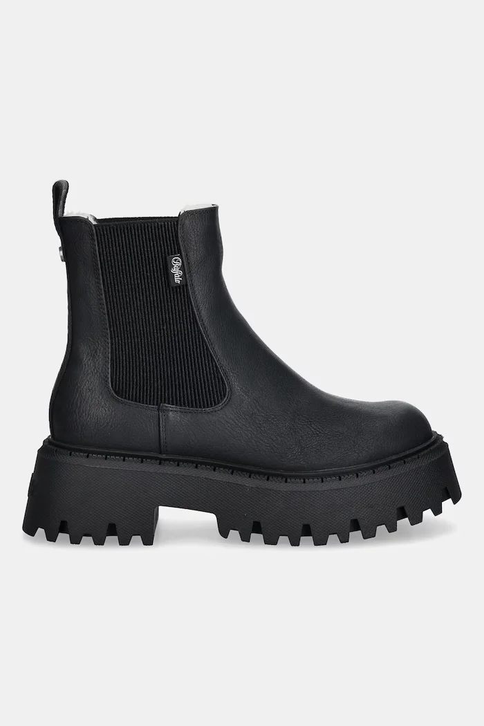 Buffalo Боти челси Aspen Chelsea Warm в черно с платформа 1270107-BLK