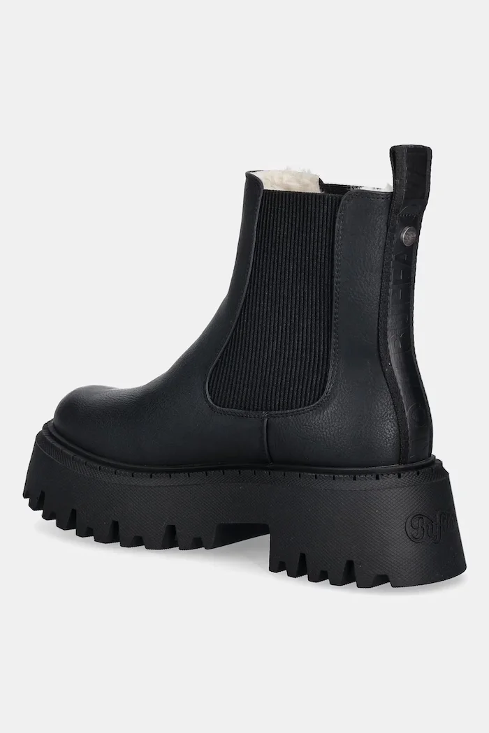 Buffalo Боти челси Aspen Chelsea Warm в черно с платформа 1270107-BLK