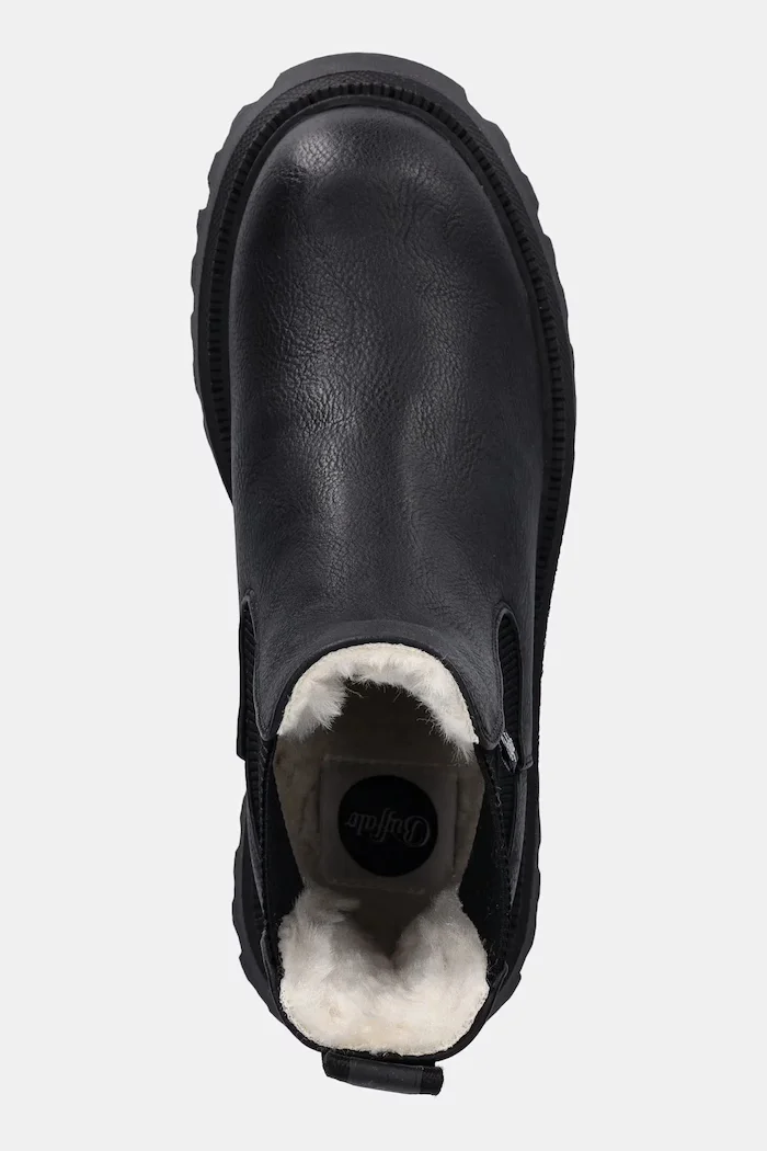 Buffalo Боти челси Aspen Chelsea Warm в черно с платформа 1270107-BLK