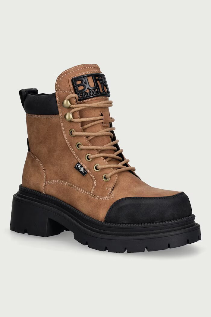 Buffalo боти дамски Jack Lace Up Mid кафяви 18334-BEB