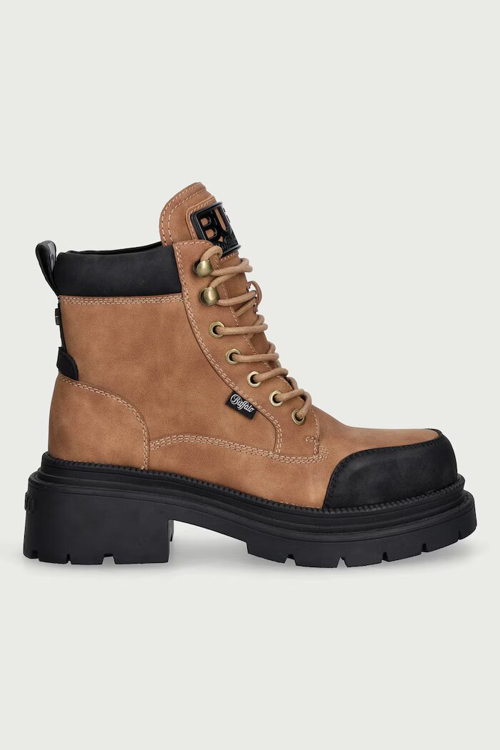 Buffalo боти дамски Jack Lace Up Mid кафяви 18334-BEB