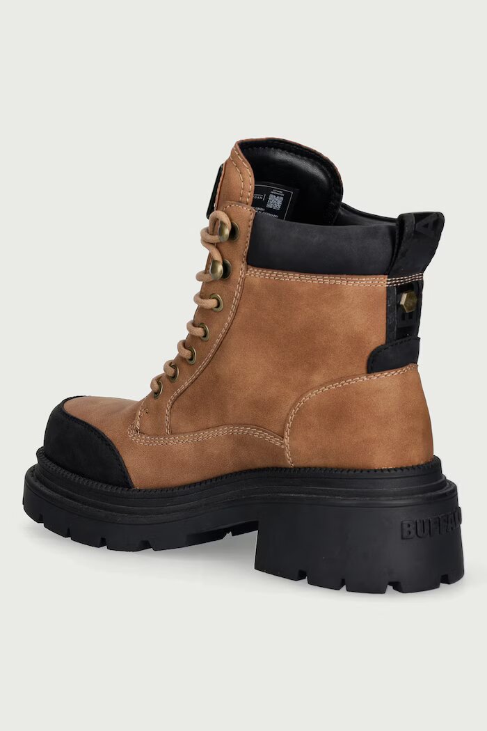 Buffalo боти дамски Jack Lace Up Mid кафяви 18334-BEB
