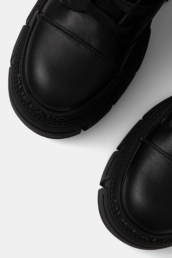 Buffalo Ботуши Gospher Lace Up Hi в черно с платформа 1622527-BLK