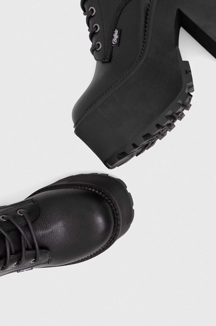 Buffalo Ботуши Killah Lace Up Hi в черно с дебел ток 1622377