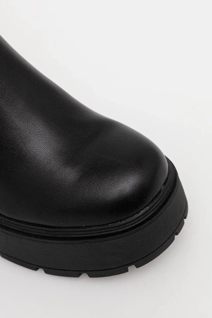 Buffalo Ботуши Mila Hi Boot в черно с дебел ток 1220084-BLK