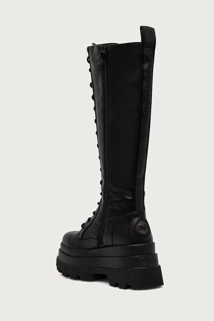 Buffalo ботуши под коляното дамски Jupiter Lace Up Hi черни 10405-BLK