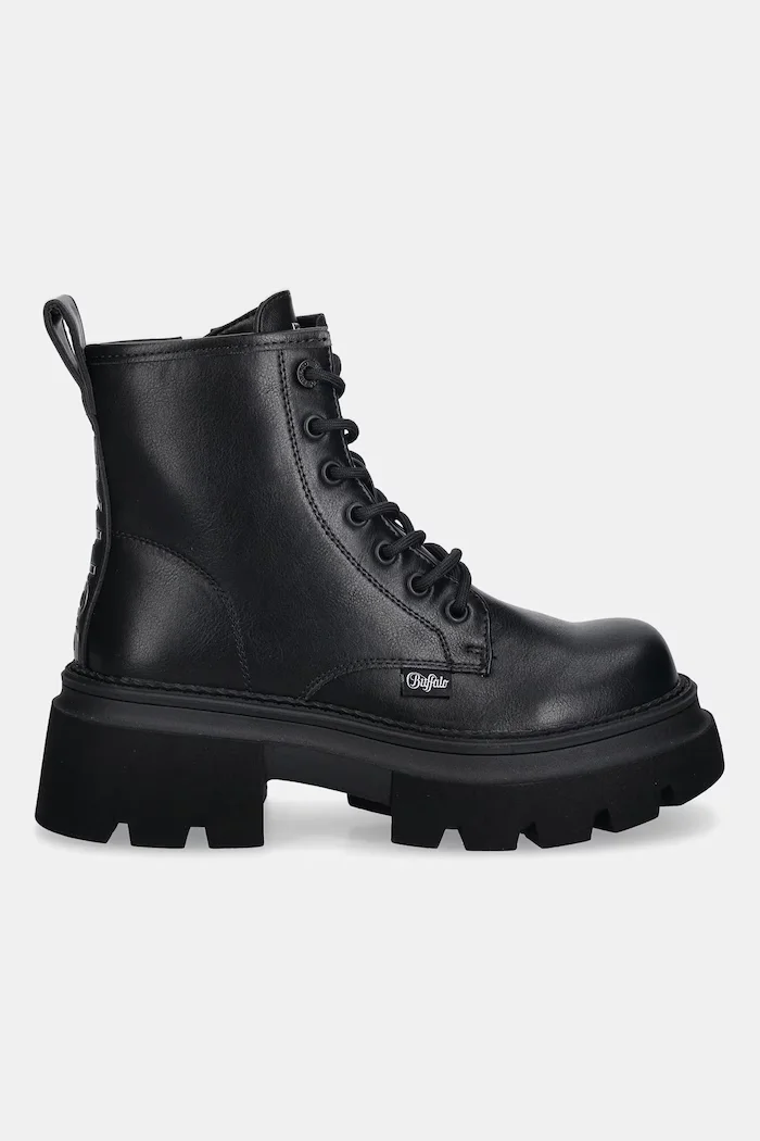 Buffalo Кубинки Mave Lace Up в черно с платформа 1622616-BLK
