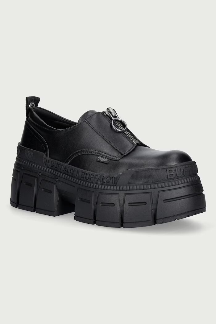 Buffalo мокасини мъжки Gopher Front Zip Lo Bs черни 18380-BLK