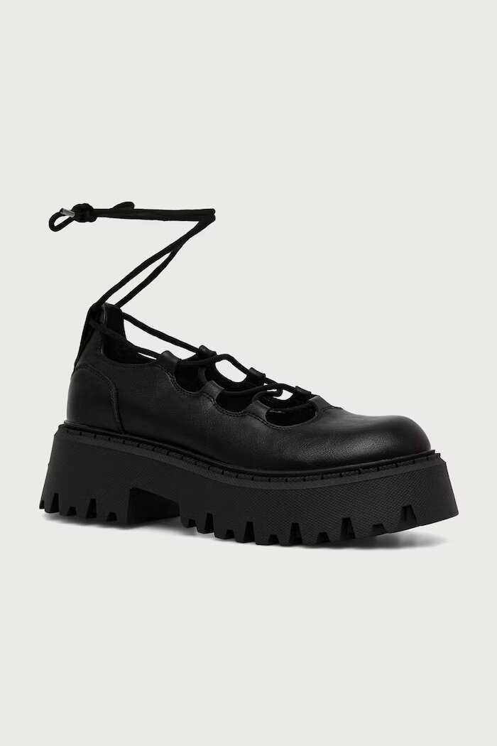 Buffalo половинки обувки дамски Aspen Ghillie черни 16439-BLK