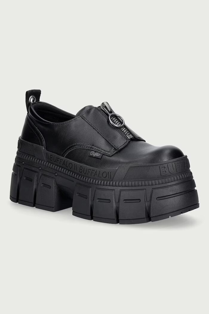 Buffalo половинки обувки дамски Gopher Front Zip Lo черни 18379-BLK
