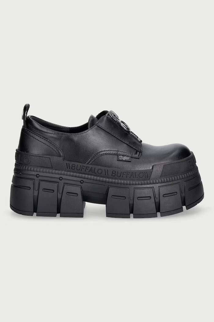 Buffalo половинки обувки дамски Gopher Front Zip Lo черни 18379-BLK