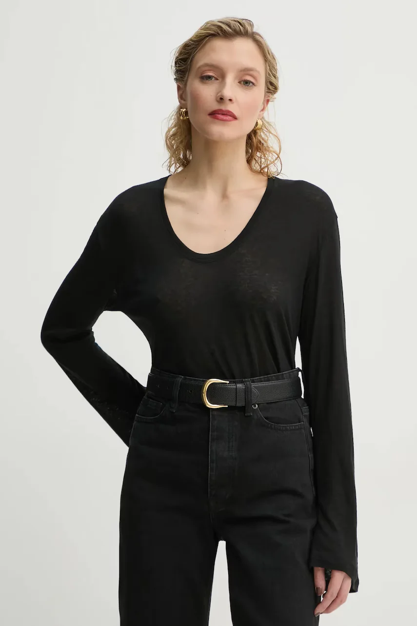 By Malene Birger Блуза с дълги ръкави с лен AMALOU