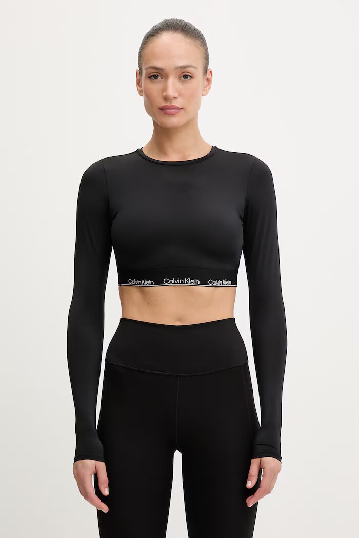 CALVIN KLEIN блуза с дълги ръкави дамска черна LV00Q61128