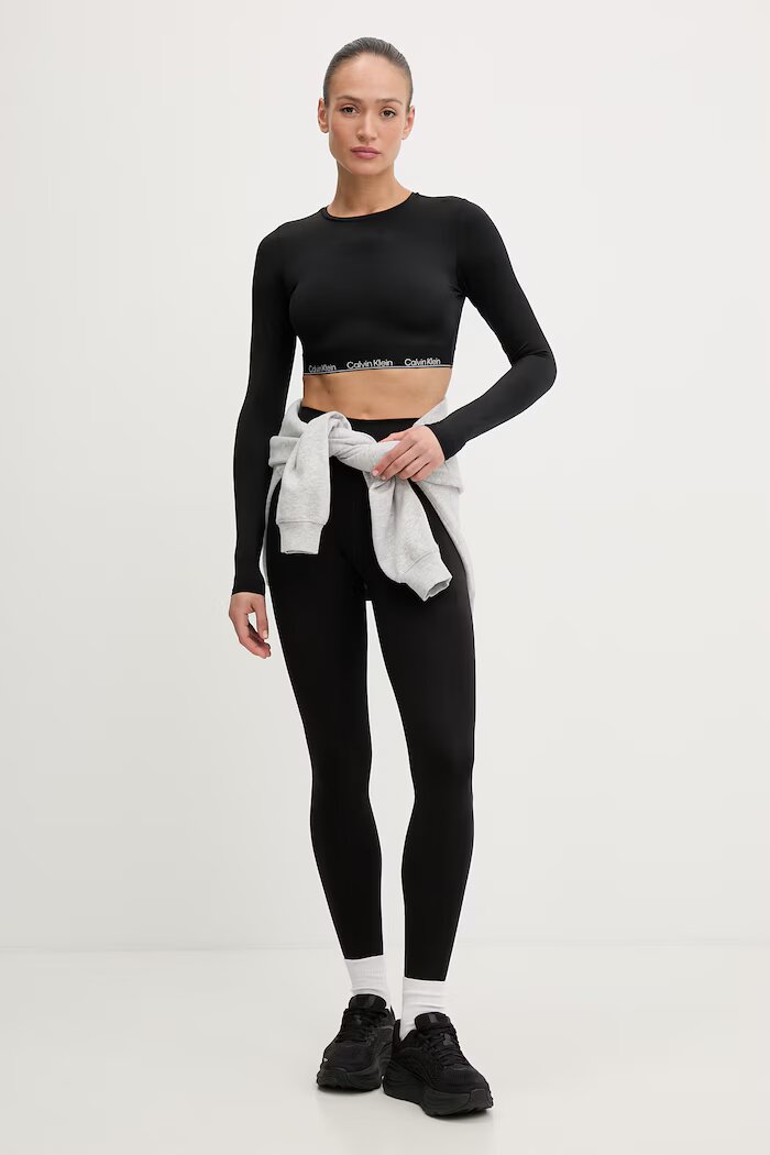 CALVIN KLEIN блуза с дълги ръкави дамска черна LV00Q61128