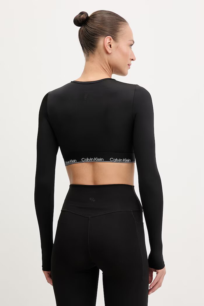 CALVIN KLEIN блуза с дълги ръкави дамска черна LV00Q61128