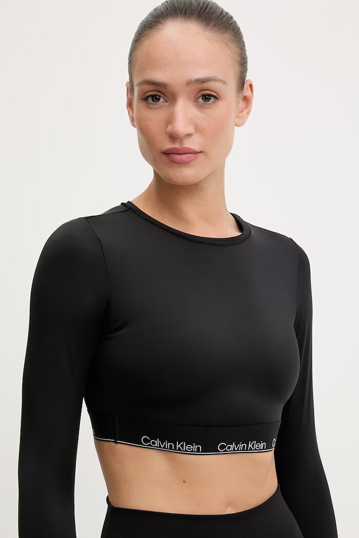 CALVIN KLEIN блуза с дълги ръкави дамска черна LV00Q61128