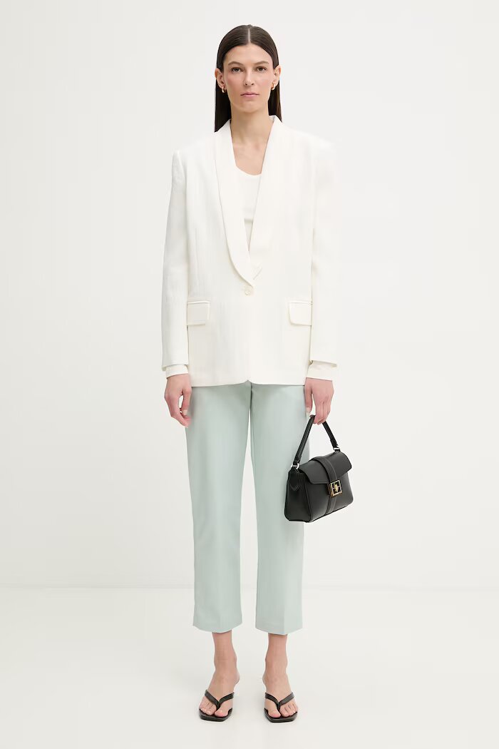 CALVIN KLEIN блуза с дълги ръкави дамска от модал бежова LV044D235G
