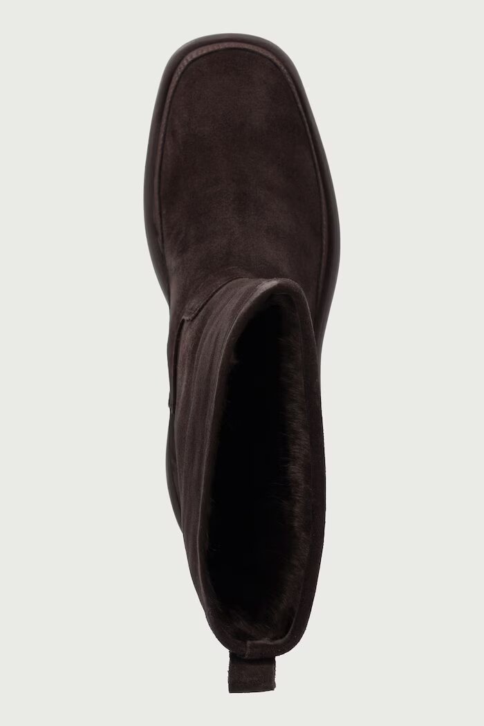 CALVIN KLEIN боти дамски от велур FLATFORM MID BOOT SUEDE WL кафяви HW0HW03181