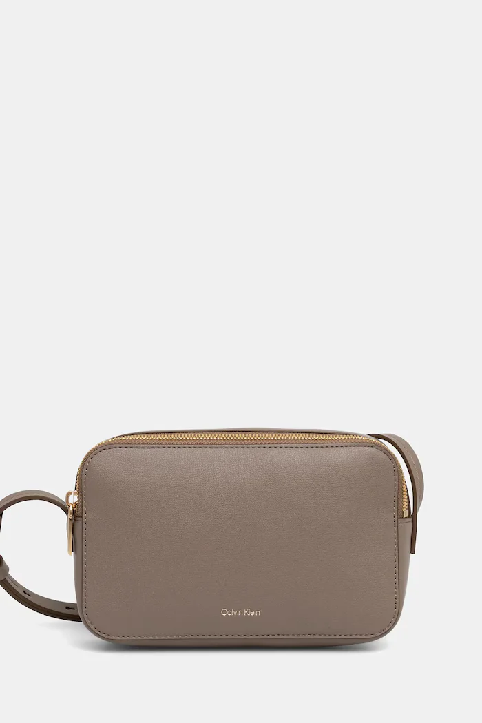 CALVIN KLEIN чанта crossbody дамска от имитация на кожа бежова LV04F3276G