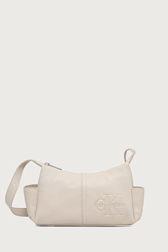 CALVIN KLEIN чанта crossbody дамска от имитация на кожа бежова LV04F3687G