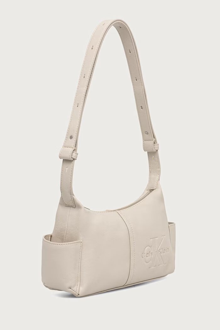 CALVIN KLEIN чанта crossbody дамска от имитация на кожа бежова LV04F3687G