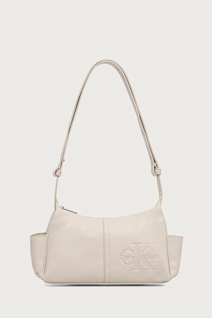 CALVIN KLEIN чанта crossbody дамска от имитация на кожа бежова LV04F3687G