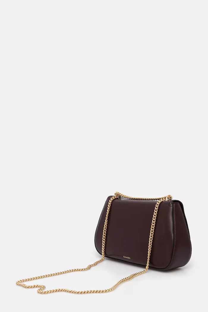 CALVIN KLEIN чанта crossbody дамска от имитация на кожа бордо LV04F3171G