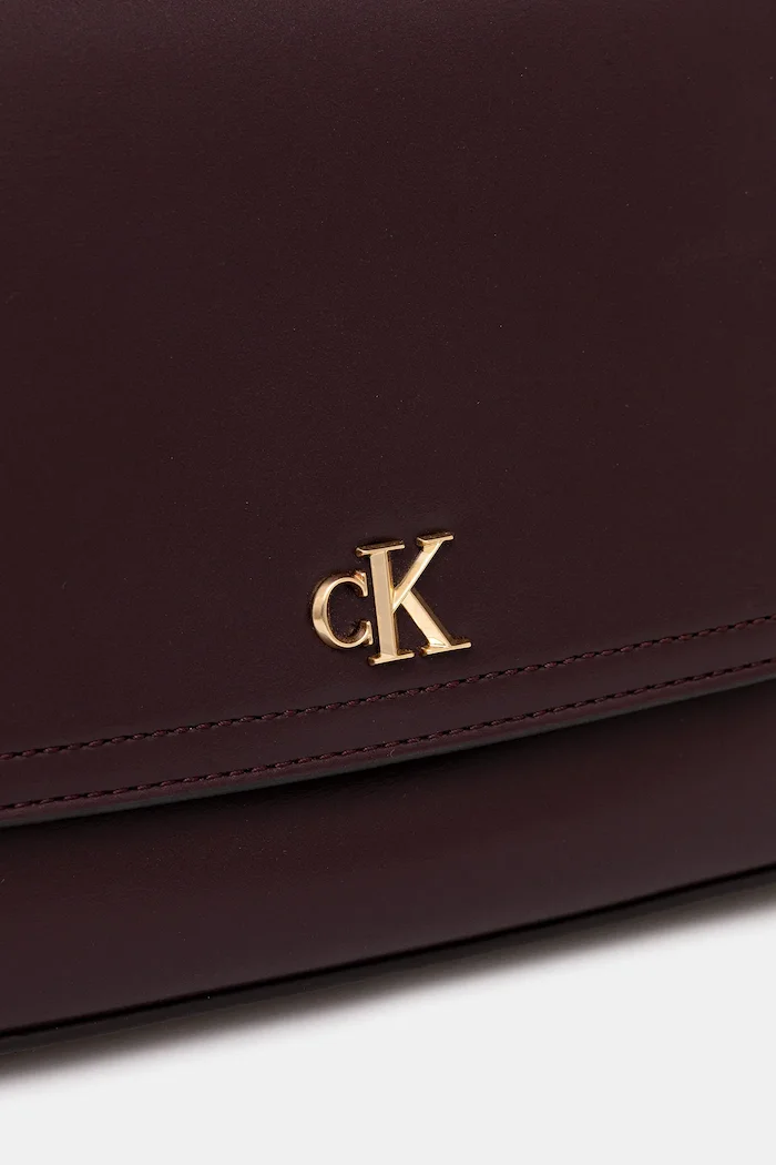 CALVIN KLEIN чанта crossbody дамска от имитация на кожа бордо LV04F3171G