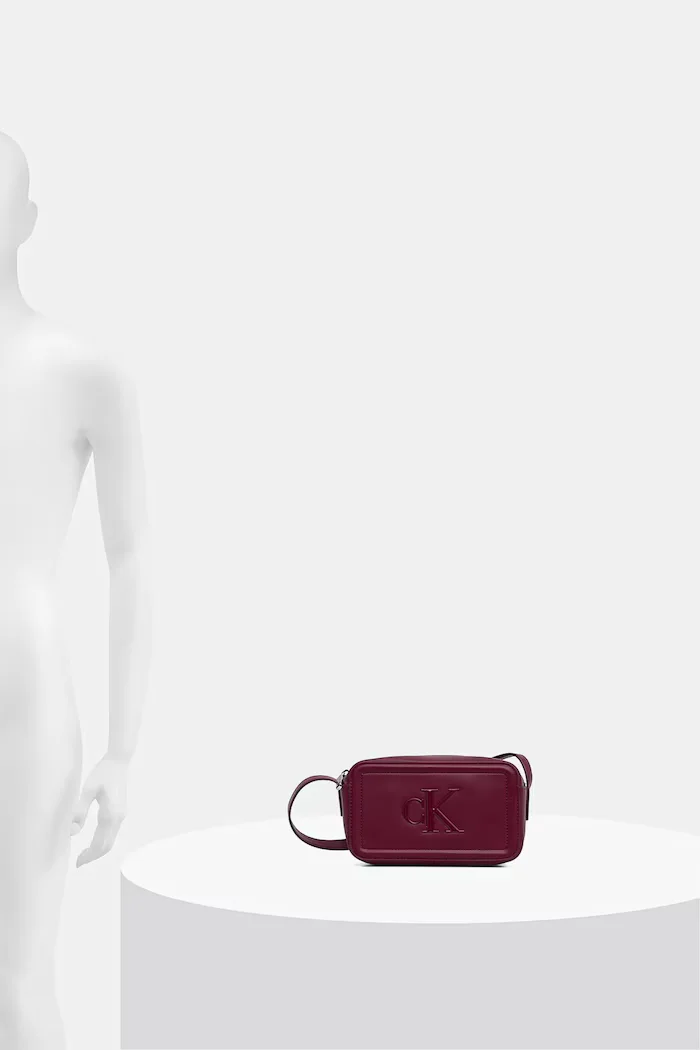 CALVIN KLEIN чанта crossbody дамска от имитация на кожа бордо LV04F3220G