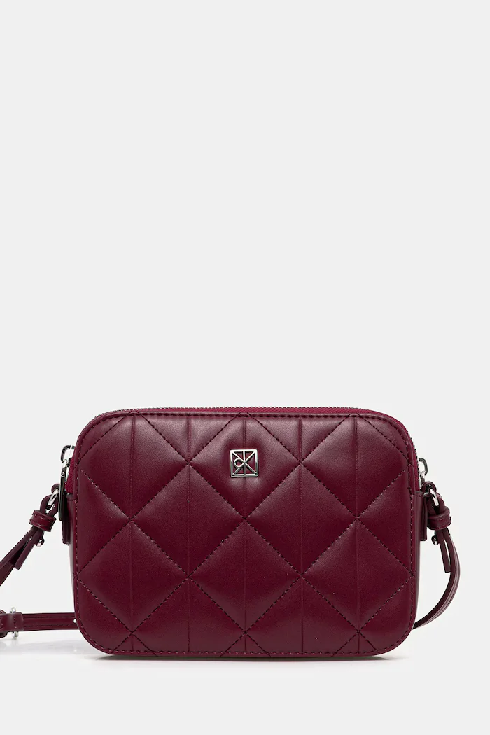 CALVIN KLEIN чанта crossbody дамска от имитация на кожа бордо LV04F3328G