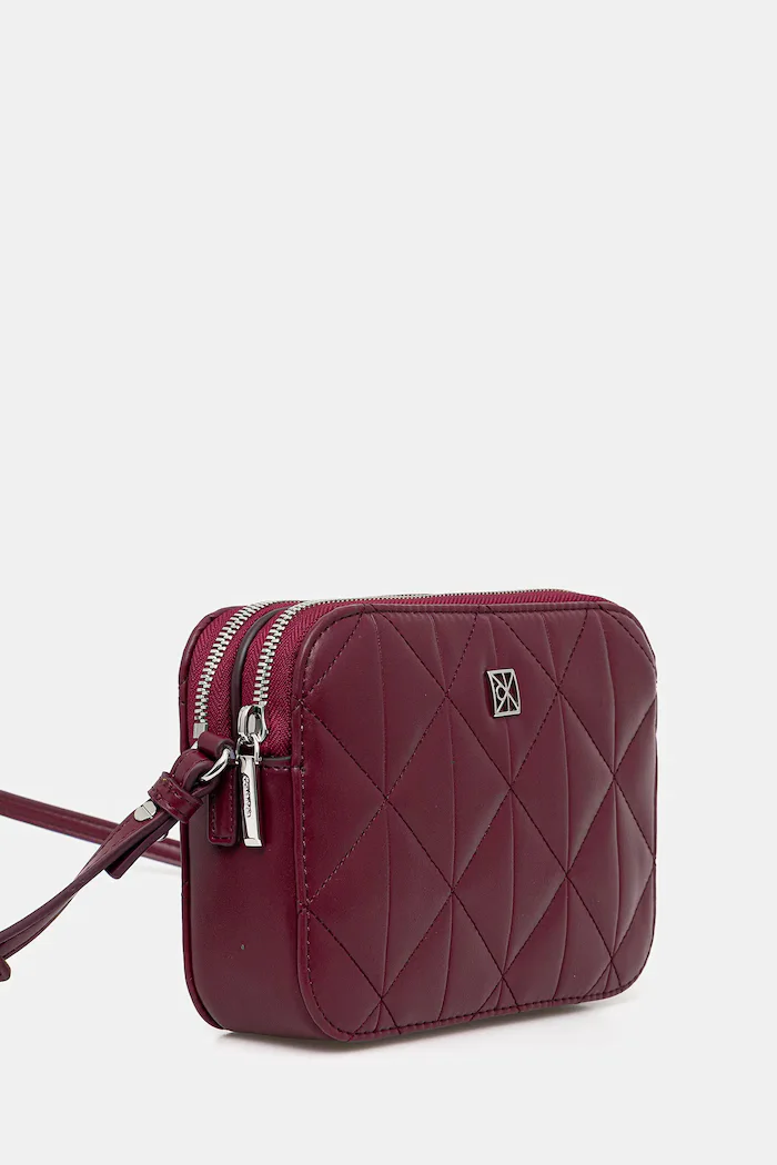 CALVIN KLEIN чанта crossbody дамска от имитация на кожа бордо LV04F3328G