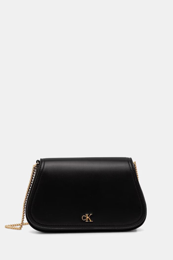 CALVIN KLEIN чанта crossbody дамска от имитация на кожа черна LV04F1153G