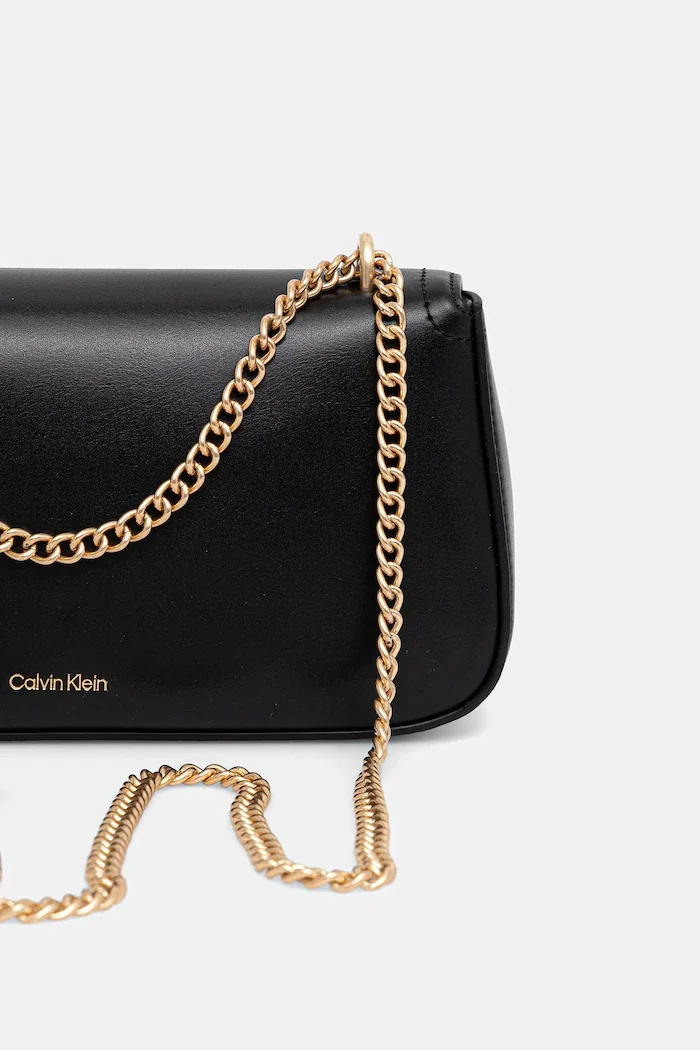 CALVIN KLEIN чанта crossbody дамска от имитация на кожа черна LV04F3172G