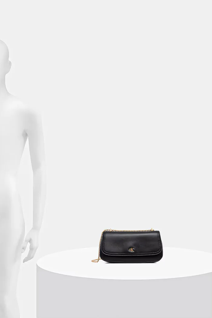 CALVIN KLEIN чанта crossbody дамска от имитация на кожа черна LV04F3172G