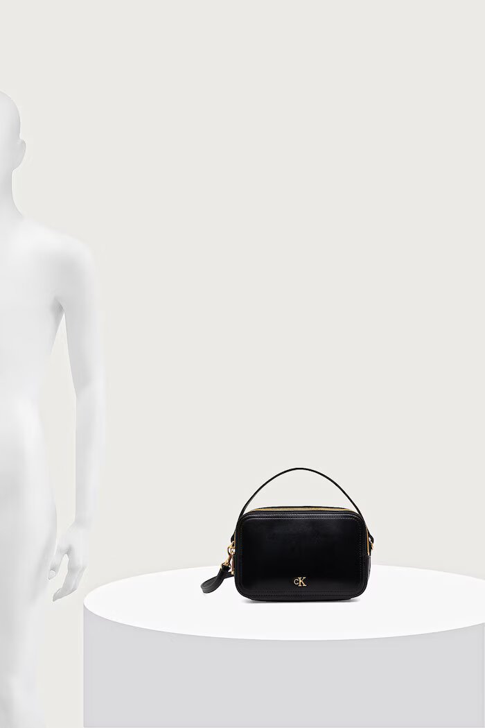CALVIN KLEIN чанта crossbody дамска от имитация на кожа черна LV04F3678G