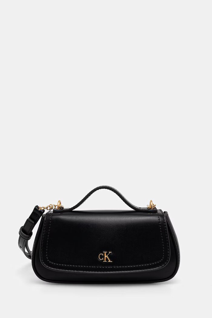 CALVIN KLEIN чанта crossbody дамска от имитация на кожа черна LV04F3679G