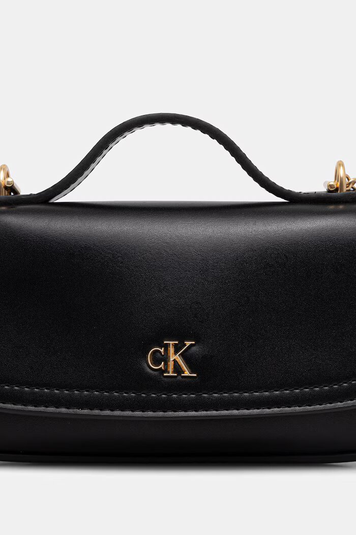 CALVIN KLEIN чанта crossbody дамска от имитация на кожа черна LV04F3679G