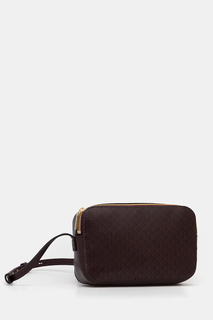 CALVIN KLEIN чанта crossbody дамска от имитация на кожа кафява LV04F3268G