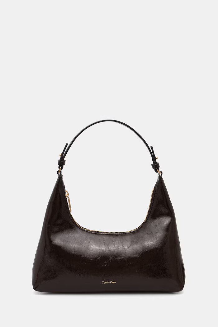 CALVIN KLEIN чанта crossbody дамска от имитация на кожа кафява LV04F3737G